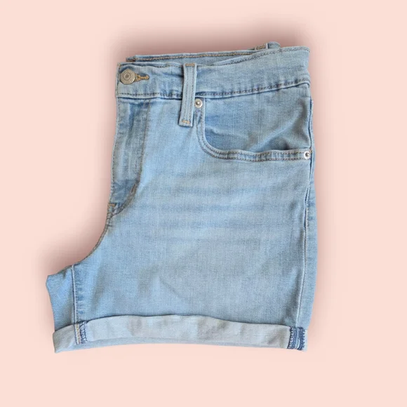 Levi's Blue Jean Shorts Women's Distressed High-Waisted Size: 30 - Picture 3 of 11